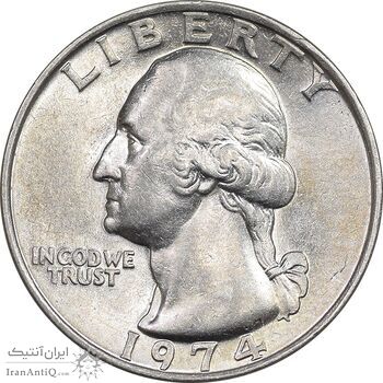 سکه کوارتر دلار 1974 واشنگتن - AU58 - آمریکا