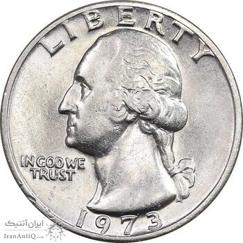 سکه کوارتر دلار 1973 واشنگتن - MS61 - آمریکا