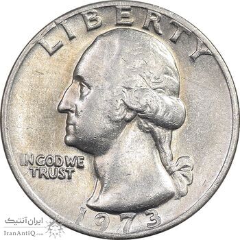 سکه کوارتر دلار 1973 واشنگتن - AU58 - آمریکا