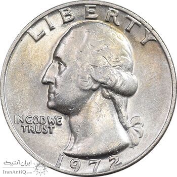 سکه کوارتر دلار 1972 واشنگتن - AU58 - آمریکا