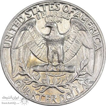 سکه کوارتر دلار 1972D واشنگتن - AU58 - آمریکا