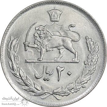 سکه 20 ریال 2537 - MS63 - محمد رضا شاه