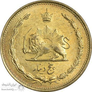 سکه 5 دینار 1318 برنز - MS61 - رضا شاه