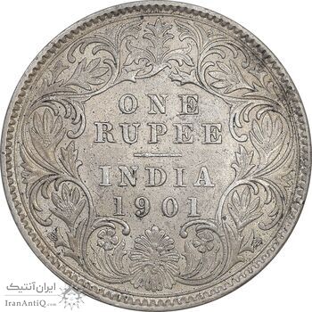 سکه 1 روپیه 1901 ویکتوریا - AU55 - هند