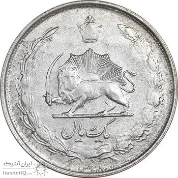 سکه 1 ریال 1322 نقره - AU50 - محمد رضا شاه
