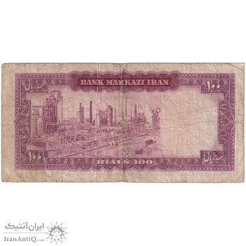 اسکناس 100 ریال (آموزگار - جهانشاهی) - تک - F12 - محمد رضا شاه