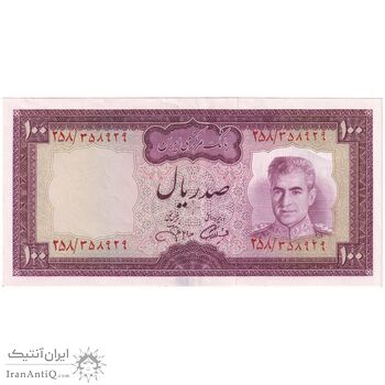 اسکناس 100 ریال (آموزگار - جهانشاهی) - تک - AU53 - محمد رضا شاه