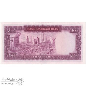اسکناس 100 ریال (آموزگار - جهانشاهی) - تک - AU53 - محمد رضا شاه