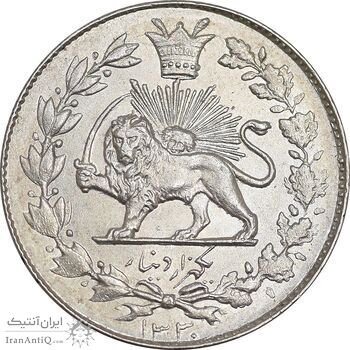 سکه 1000 دینار 1330 خطی - MS61 - احمد شاه