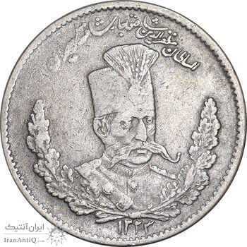 سکه 2000 دینار 1323 تصویری - EF40 - مظفرالدین شاه
