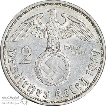 سکه 2 رایش مارک 1939A رایش سوم - AU58 - آلمان