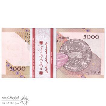 بسته اسکناس 5000 ریال امام (طیب نیا - سیف) - نوار 5000 ریال - UNC - جمهوری اسلامی