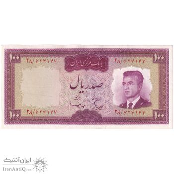 اسکناس 100 ریال (هویدا - سمیعی) - تک - AU50 - محمد رضا شاه