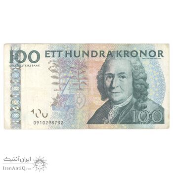 اسکناس 100 کرون 2010 کارل گوستاف شانزدهم - تک - VF35 - سوئد
