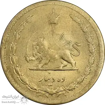 سکه 10 دینار 1321 برنز - MS62 - محمد رضا شاه