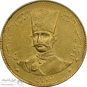 سکه طلا 2 تومان 1299 تصویری - AU53 - ناصرالدین شاه