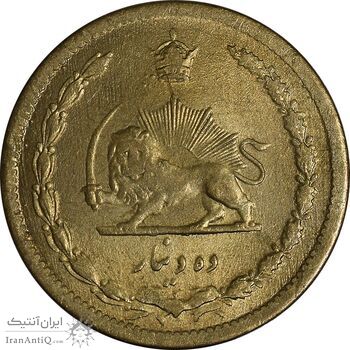 سکه 10 دینار 1321 برنز - MS62 - محمد رضا شاه