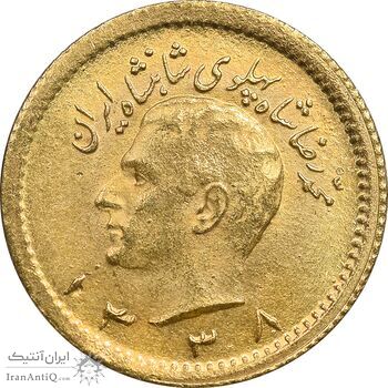 سکه طلا ربع پهلوی 1338 - MS62 - محمد رضا شاه