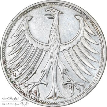 سکه 5 مارک 1967F جمهوری فدرال - EF45 - آلمان