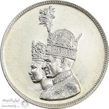 مدال نقره جشن تاجگذاری 1346 - MS62 - محمد رضا شاه