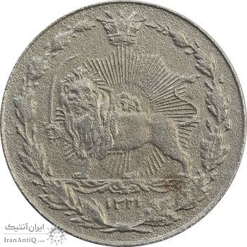 سکه 50 دینار 1321 نیکل - EF40 - مظفرالدین شاه