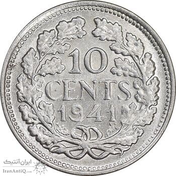 سکه 10 سنت 1941 ویلهلمینا - MS62 - هلند