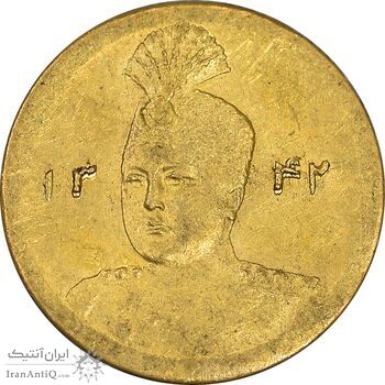 سکه طلا 2000 دینار 1342 تصویری - MS61 - احمد شاه