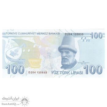 اسکناس 100 لیره بدون تاریخ (2017) - سری D - تک - UNC63 - ترکیه