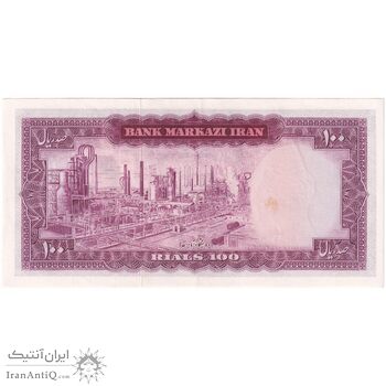 اسکناس 100 ریال (آموزگار - جهانشاهی) - تک - AU55 - محمد رضا شاه