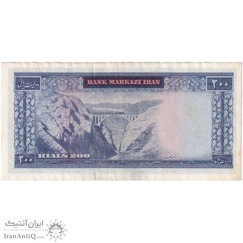 اسکناس 200 ریال (آموزگار - جهانشاهی) - تک - EF45 - محمد رضا شاه