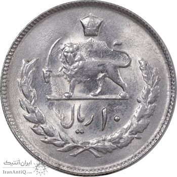 سکه 10 ریال 1352 عددی - MS63 - محمد رضا شاه