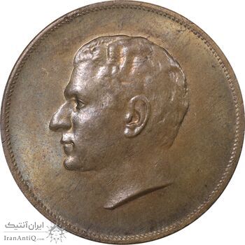 مدال برنز بیست و پنجمین سال سلطنت 1344 - AU58 - محمدرضا شاه