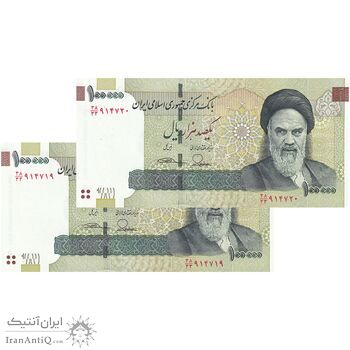 اسکناس 100000 ریال (طیب نیا - سیف) نخ نوع 3 - جایگزین - جفت - UNC64 - جمهوری اسلامی