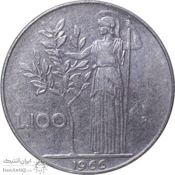 سکه 100 لیره 1966 جمهوری - EF45 - ایتالیا