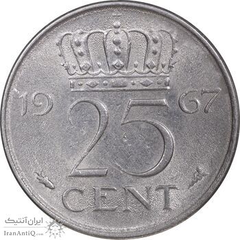 سکه 25 سنت 1967 یولیانا - MS61 - هلند