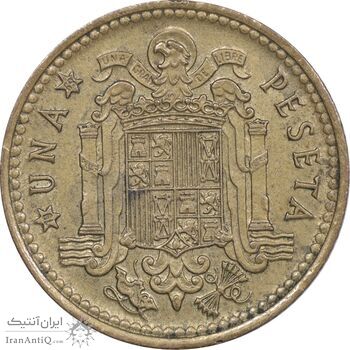 سکه 1 پزتا (69)1966 فرانسیسکو فرانکو - AU55 - اسپانیا