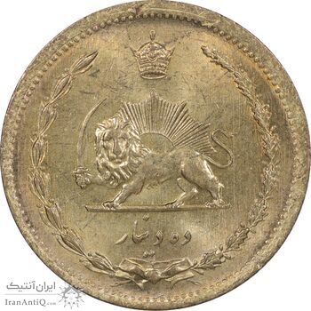 سکه 10 دینار 1318 برنز - MS63 - رضا شاه