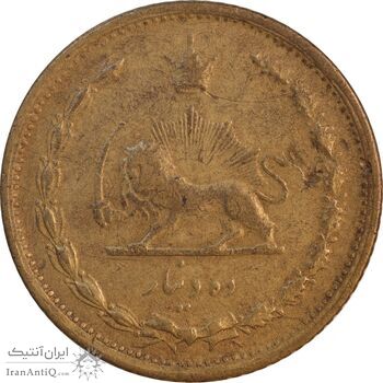 سکه 10 دینار 1319 برنز - AU50 - رضا شاه