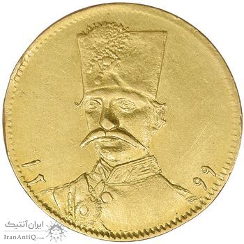 سکه طلا 5000 دینار 1299 تصویری - MS60 - ناصرالدین شاه