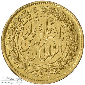 سکه طلا 5000 دینار 1299 تصویری - MS60 - ناصرالدین شاه