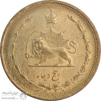 سکه 5 دینار 1318 برنز - MS63 - رضا شاه