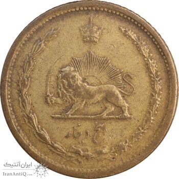 سکه 5 دینار 1316 برنز - 6 بزرگ - EF45 - رضا شاه