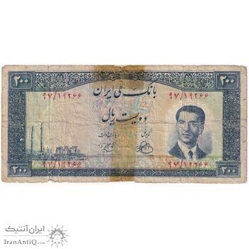 اسکناس 200 ریال 1330 - تک - F - محمد رضا شاه