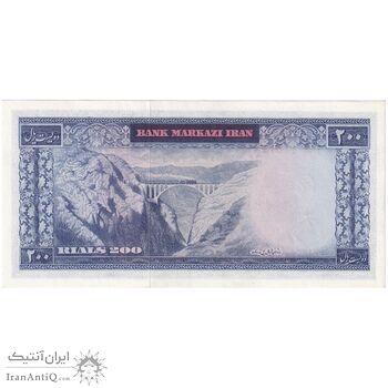 اسکناس 200 ریال (آموزگار - جهانشاهی) - تک - UNC63 - محمد رضا شاه