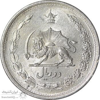 سکه 2 ریال 1310 - AU - cleaned - رضا شاه