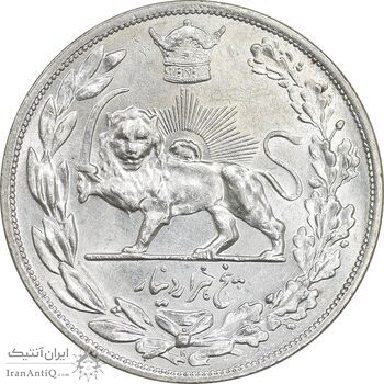 سکه 5000 دینار 1306 تصویری - ضرب هیتون - MS62 - رضا شاه