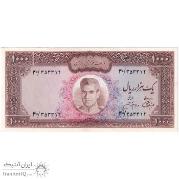 اسکناس 1000 ریال (آموزگار - جهانشاهی) - تک - UNC62 - محمد رضا شاه