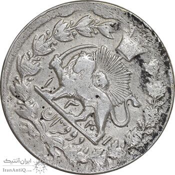 سکه 2 قران 1321 - 13201 ارور تاریخ - VF35 - مظفرالدین شاه