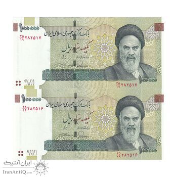اسکناس 100000 ریال (طیب نیا - سیف) نخ نوع 3 - جفت - UNC60 - جمهوری اسلامی