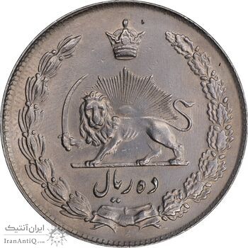سکه 10 ریال 1343 - ضخیم - MS61 - محمد رضا شاه